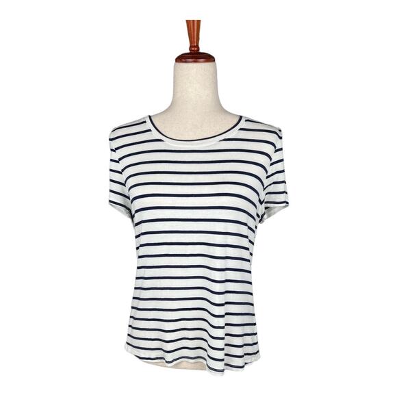Twee T-shirt Striped Back Floral Bow - Picture 1 of 4